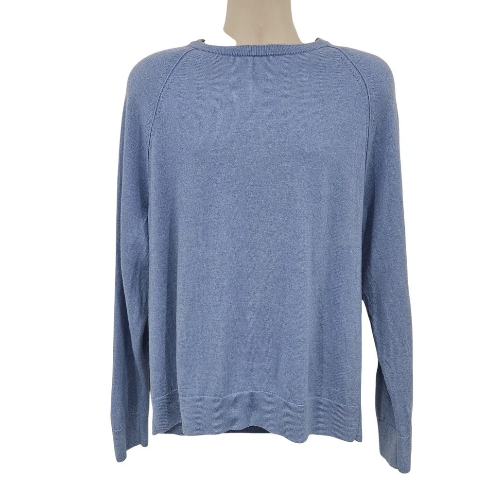 Banana Republic Sweater Mens XL Light Blue Italian Merino Wool Crewneck Pullover